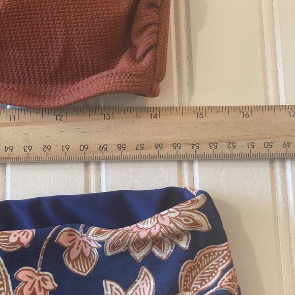 Cupshe Bikini NWT Women L Rust Textured Top Floral Paisley High Waist Swim Set - Picture 9 of 10